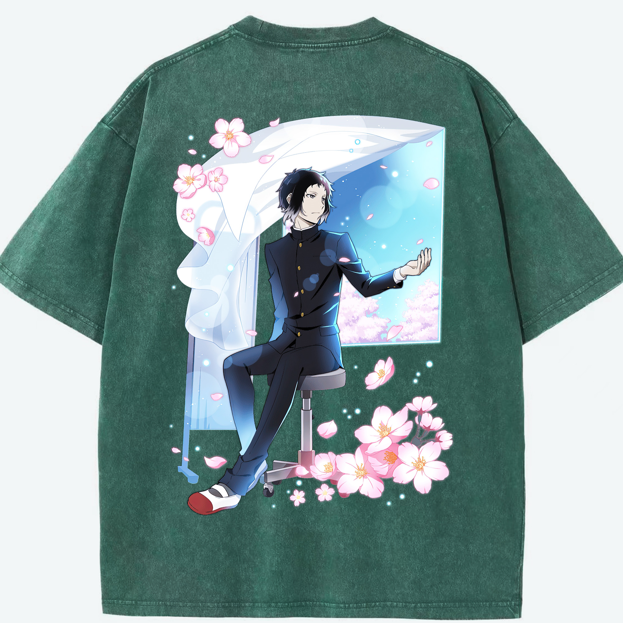 （画像用） 文豪ストレイドッグス Bungo Stray Dogs 綿100% ヴィンテージ風 半袖Tシャツ（背面プリント）